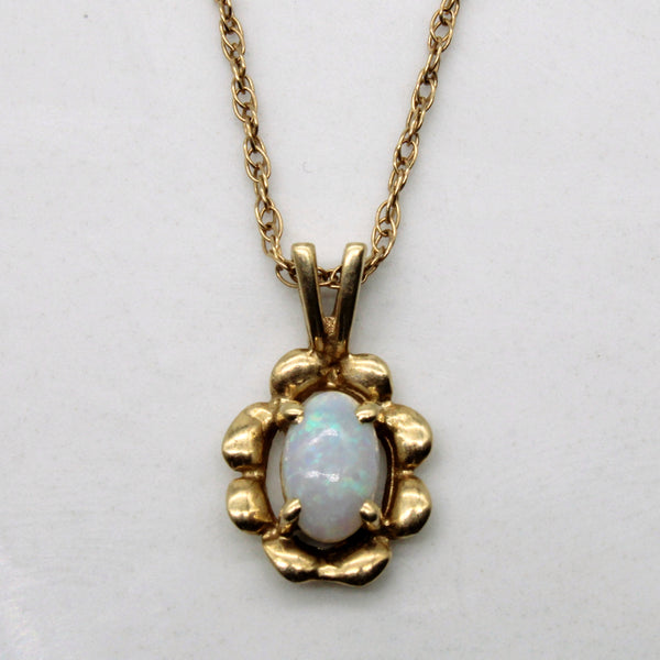 Floral Opal Necklace | 0.26ct | 16