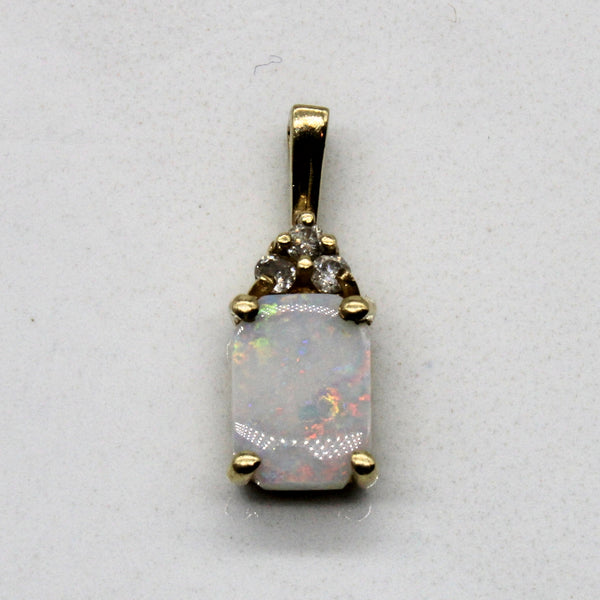 Opal & Diamond Pendant | 0.45ct, 0.03ctw |