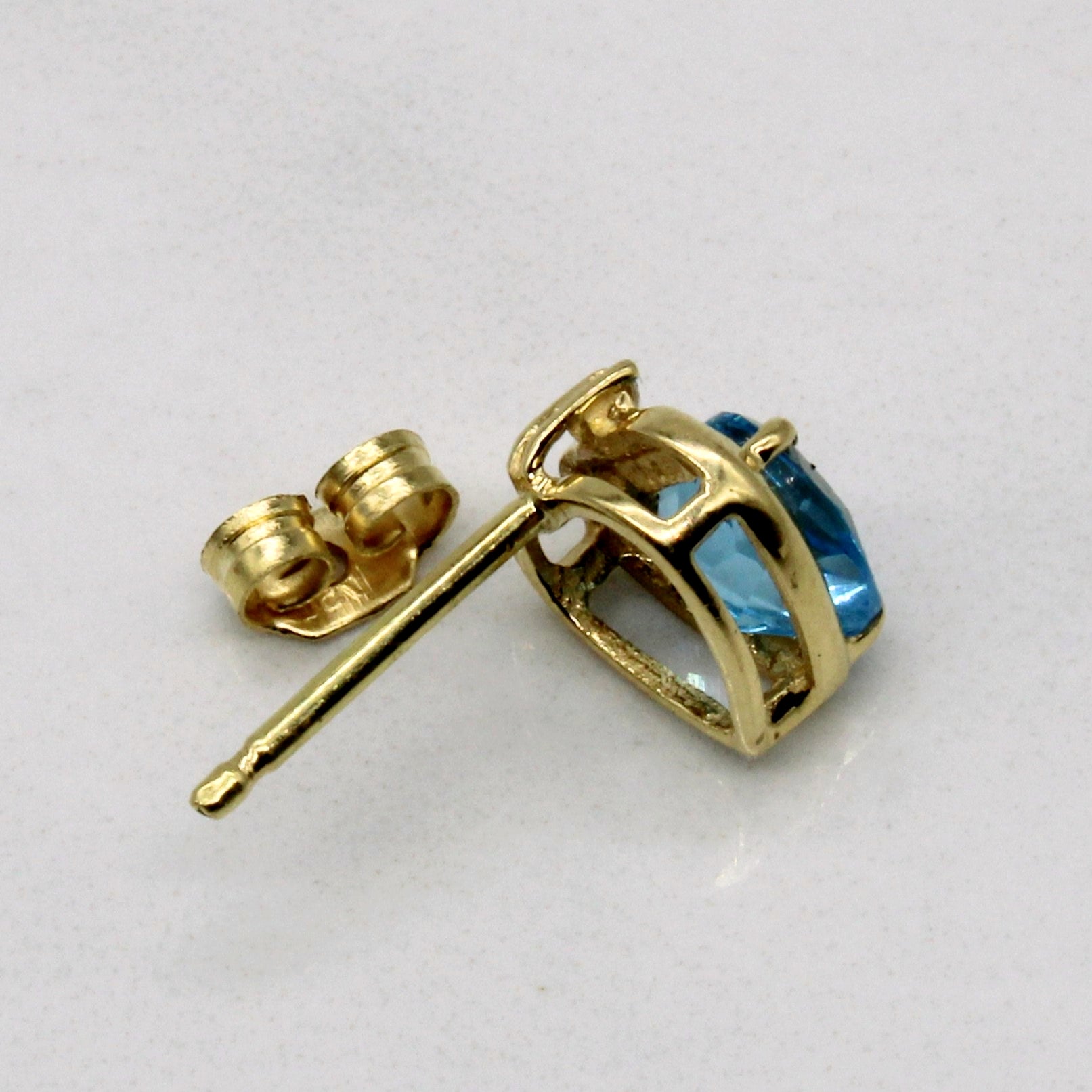 Blue Topaz & Diamond Heart Earrings | 1.40ctw, 0.01ctw |