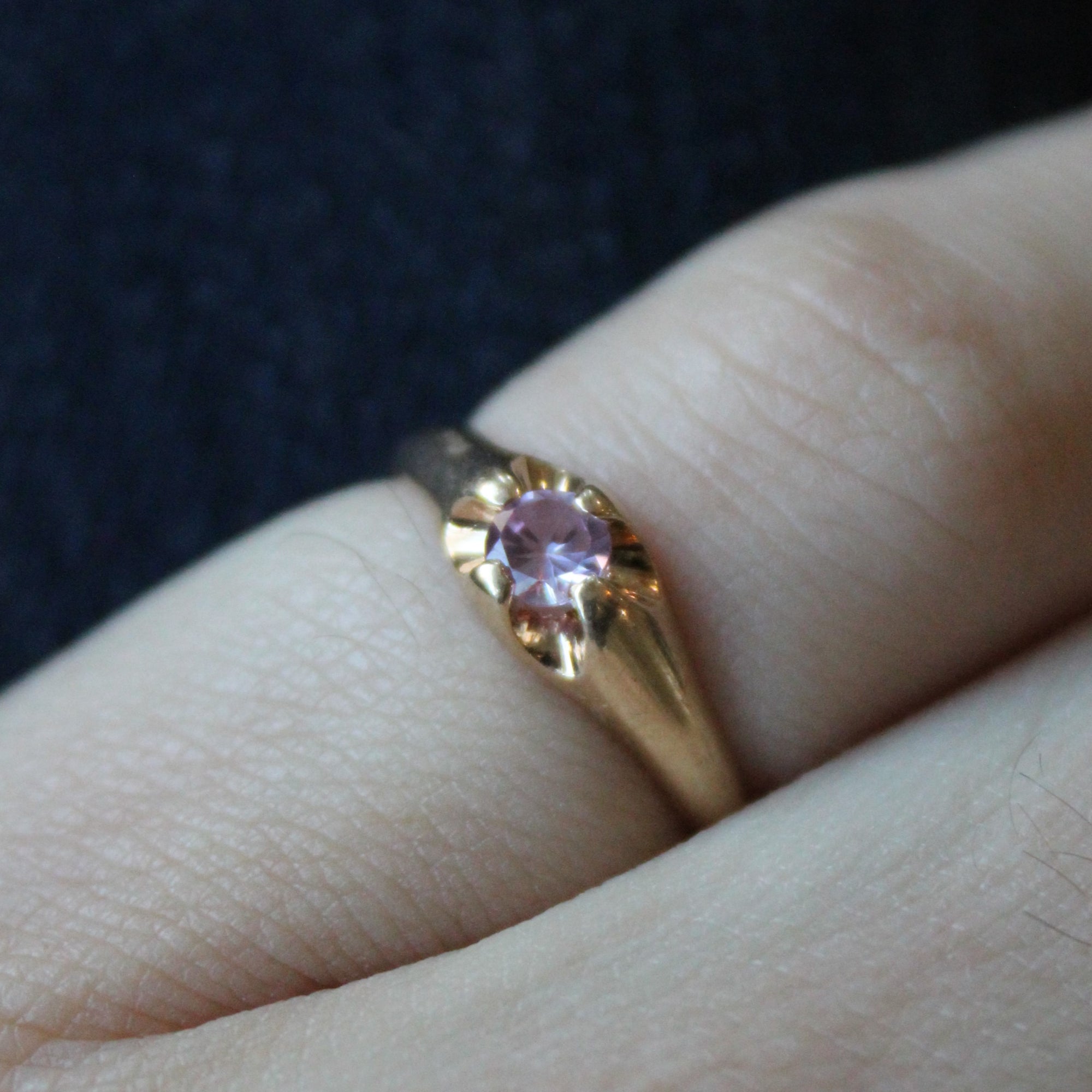 Synthetic Pink Sapphire Ring | 0.19ct | SZ 4.5 |