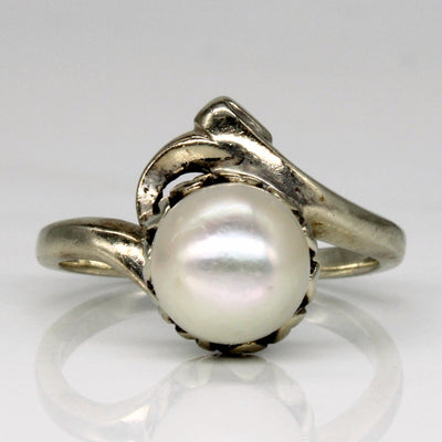 Mid Century Pearl Bypass Ring | SZ 6.5 |