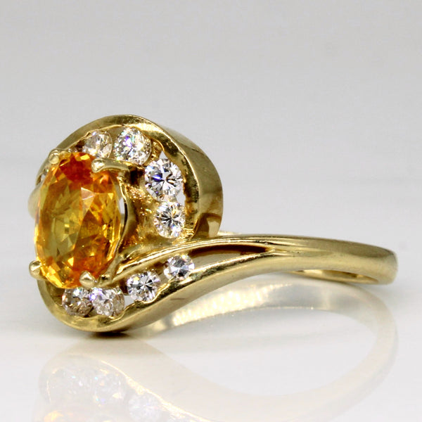 Yellow Sapphire & Diamond Bypass Ring | 1.05ct, 0.31ctw | SZ 6.5 |