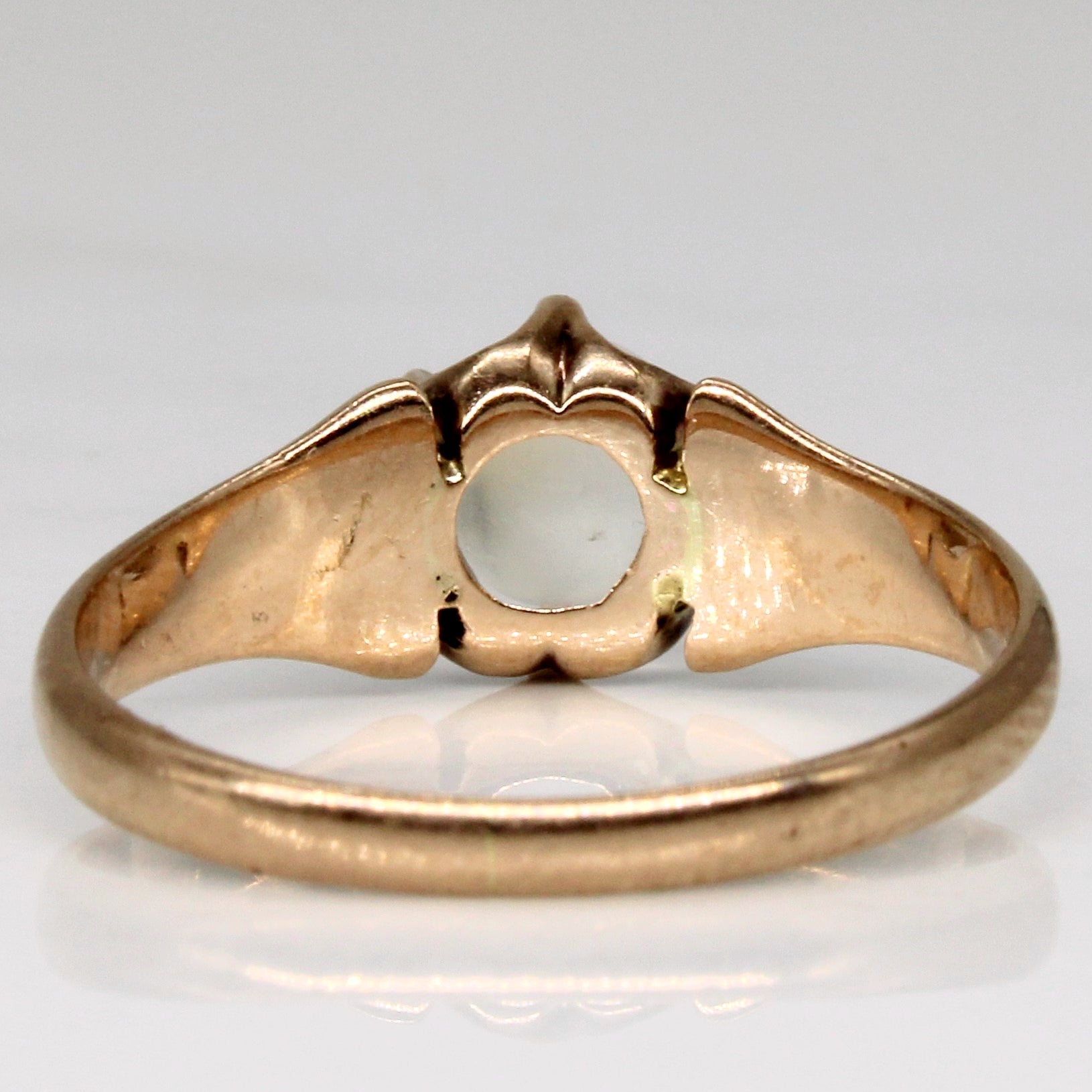 Edwardian Belcher Set Moonstone Sceptre Ring | 1.20ct | SZ 6.75 |