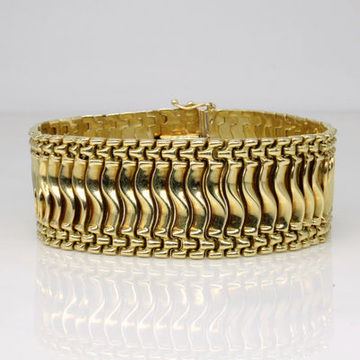 14k Yellow Gold Wide Bracelet | 7.5