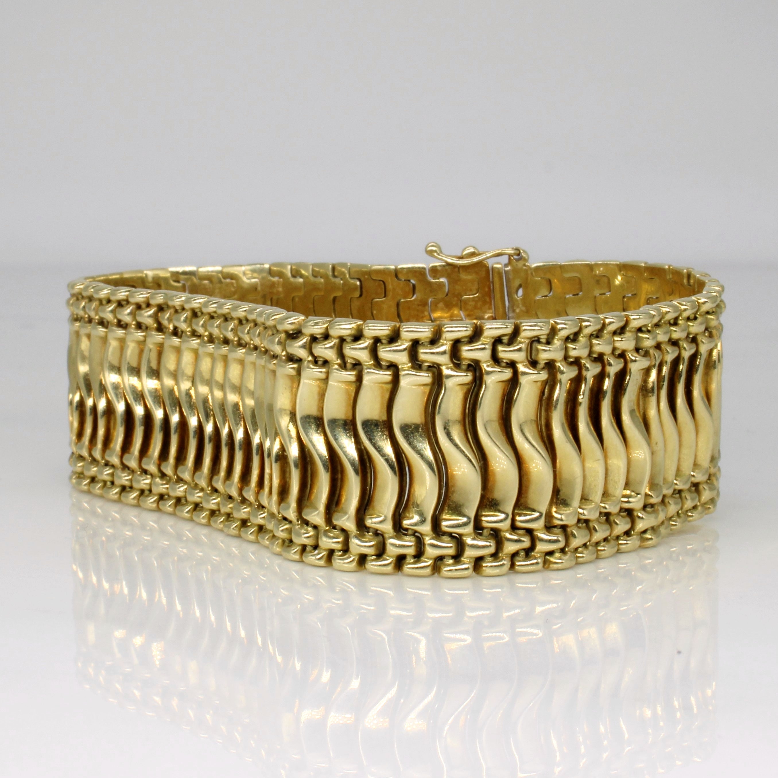 14k Yellow Gold Wide Bracelet | 7.5" |