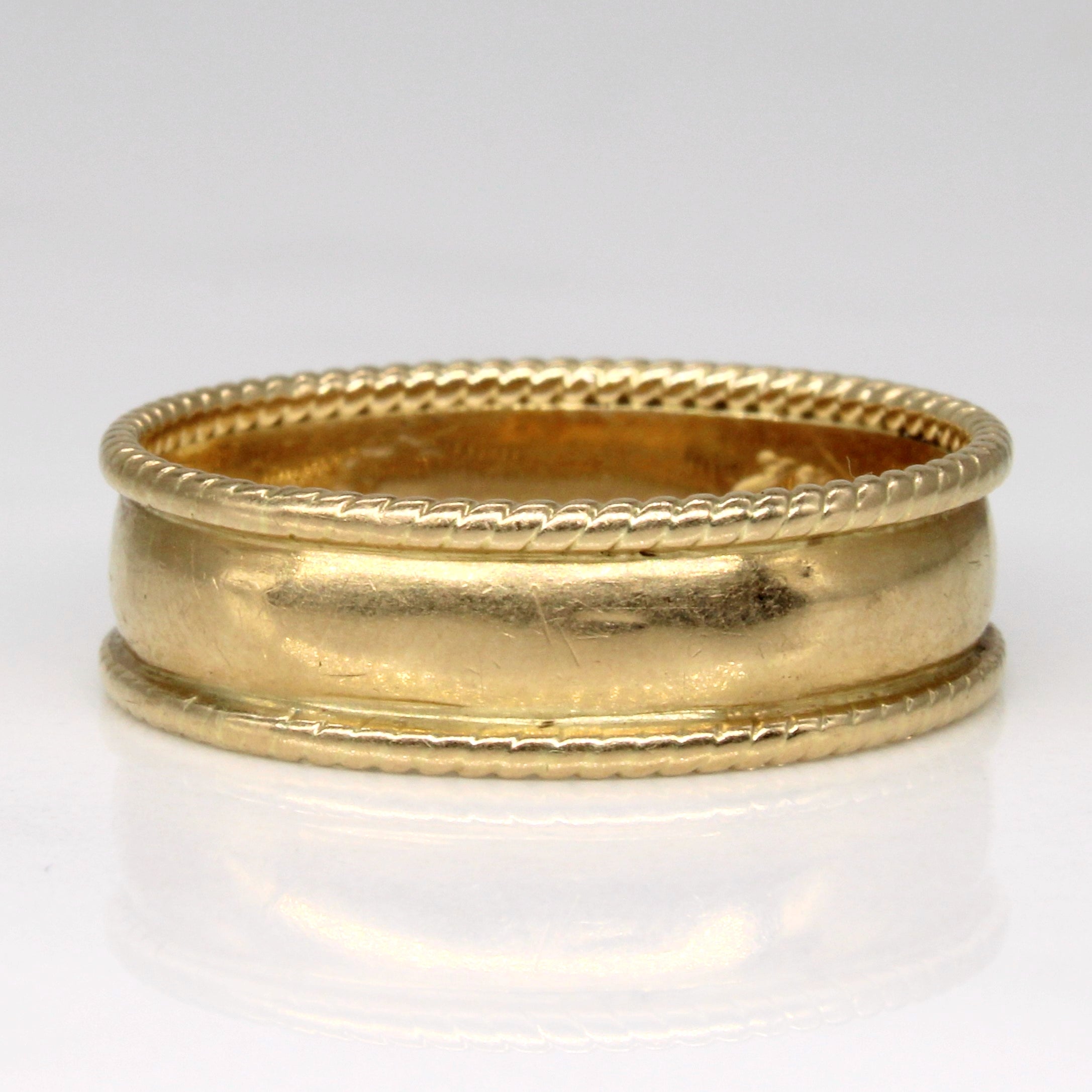 Bague dorée à bordure cordée | Taille 10 | 