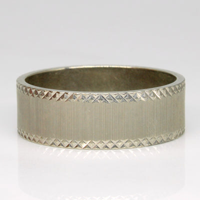Matte Finish Diamond Cut White Gold Band | SZ 7.25 |