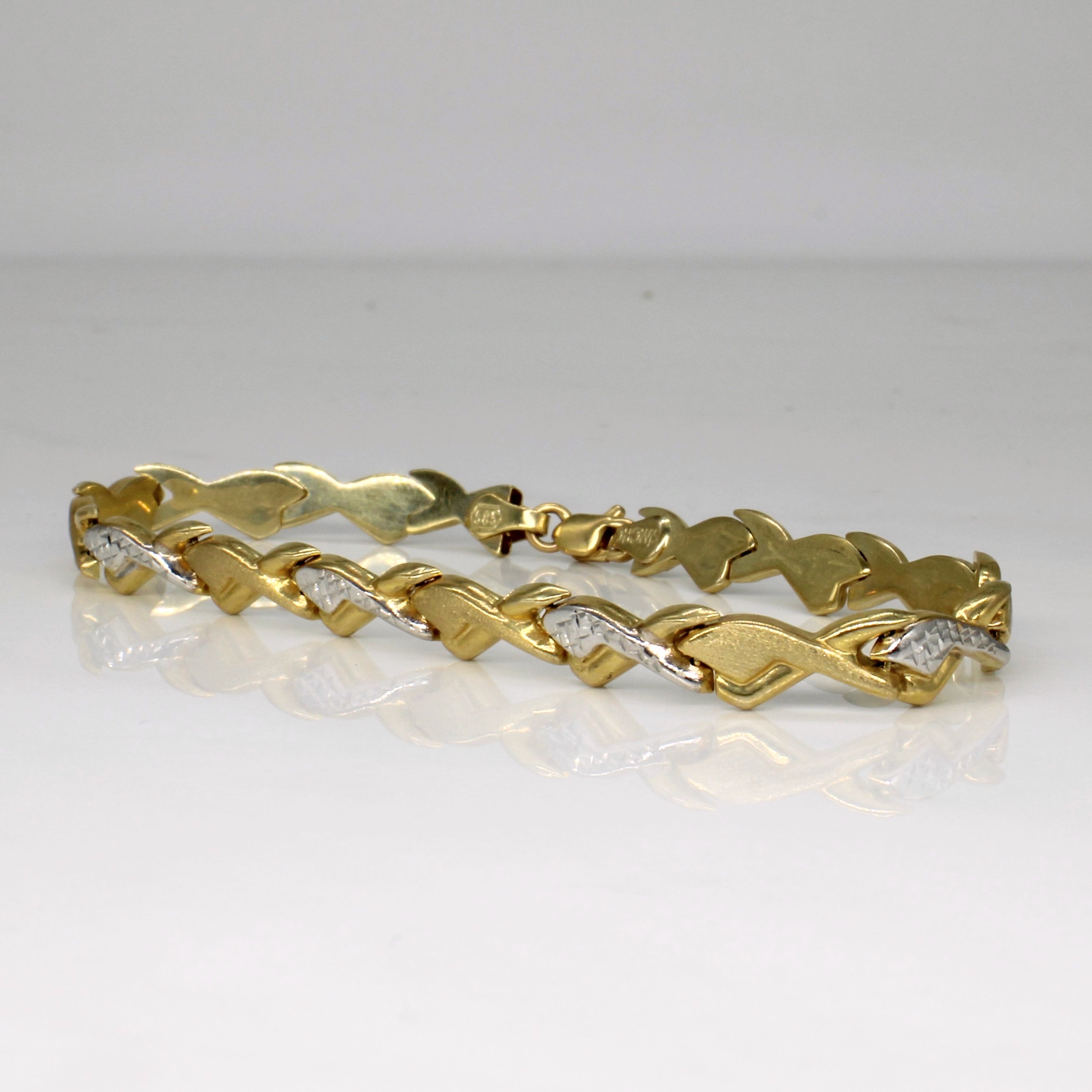 Diamond Cut Two Tone Bracelet | 7.5" |
