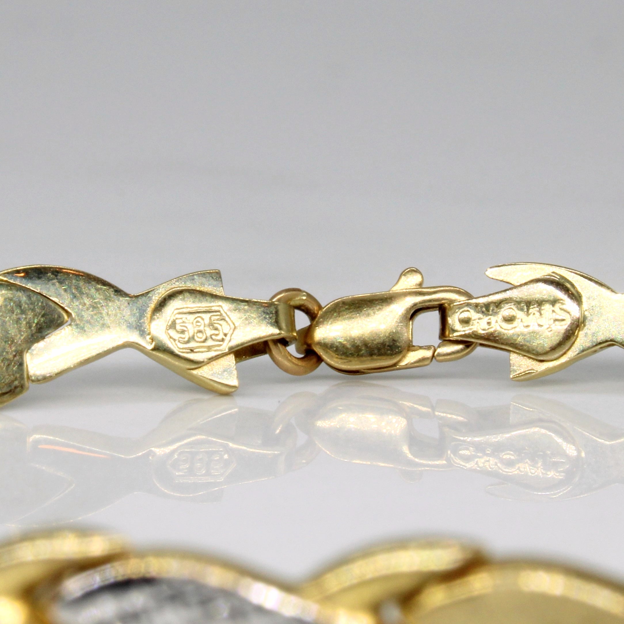 Diamond Cut Two Tone Bracelet | 7.5" |