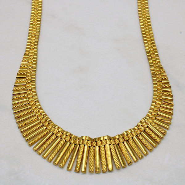 23k Yellow Gold Graduated Fringe Necklace | 17