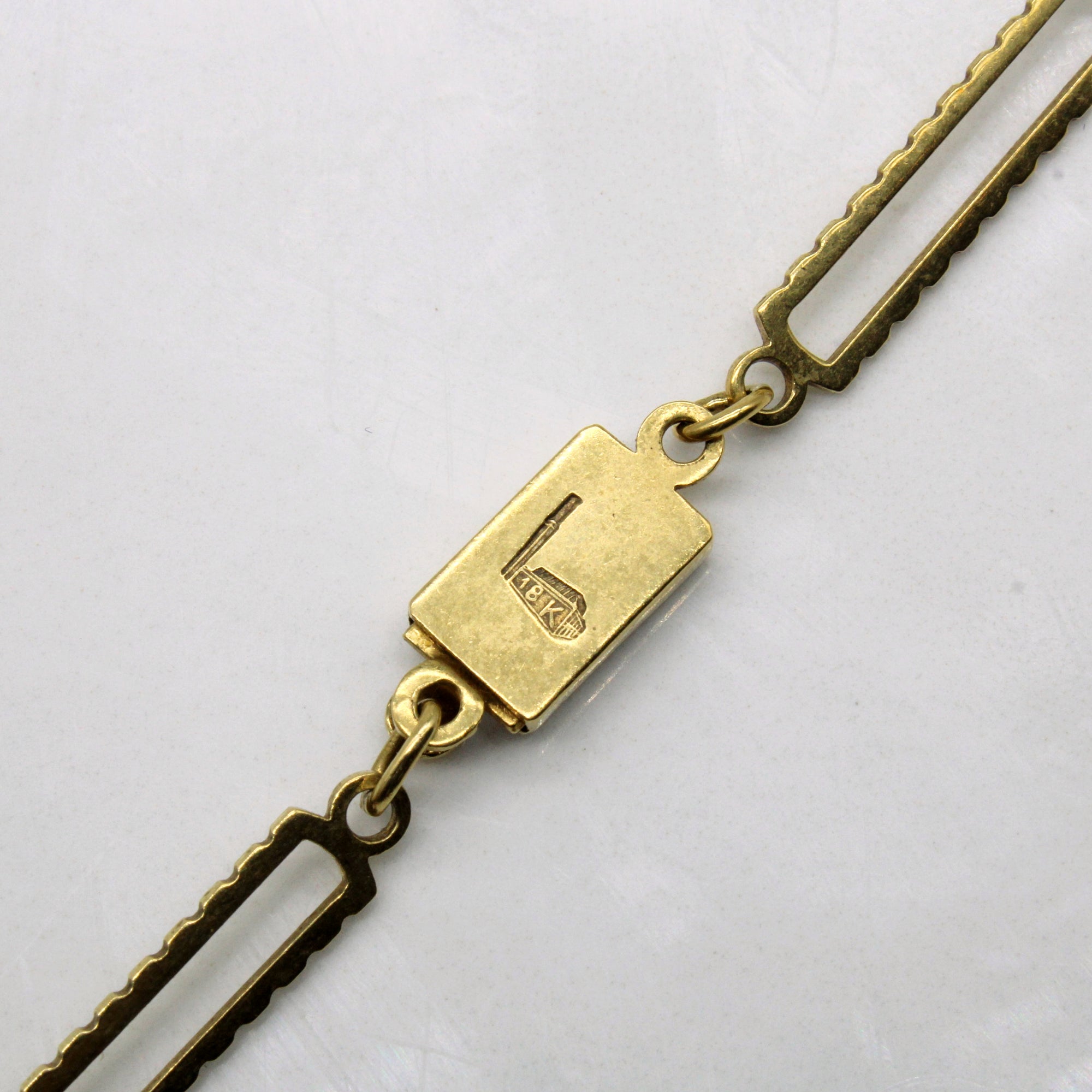 18k Yellow Gold Scalloped Paper Clip Chain | 36