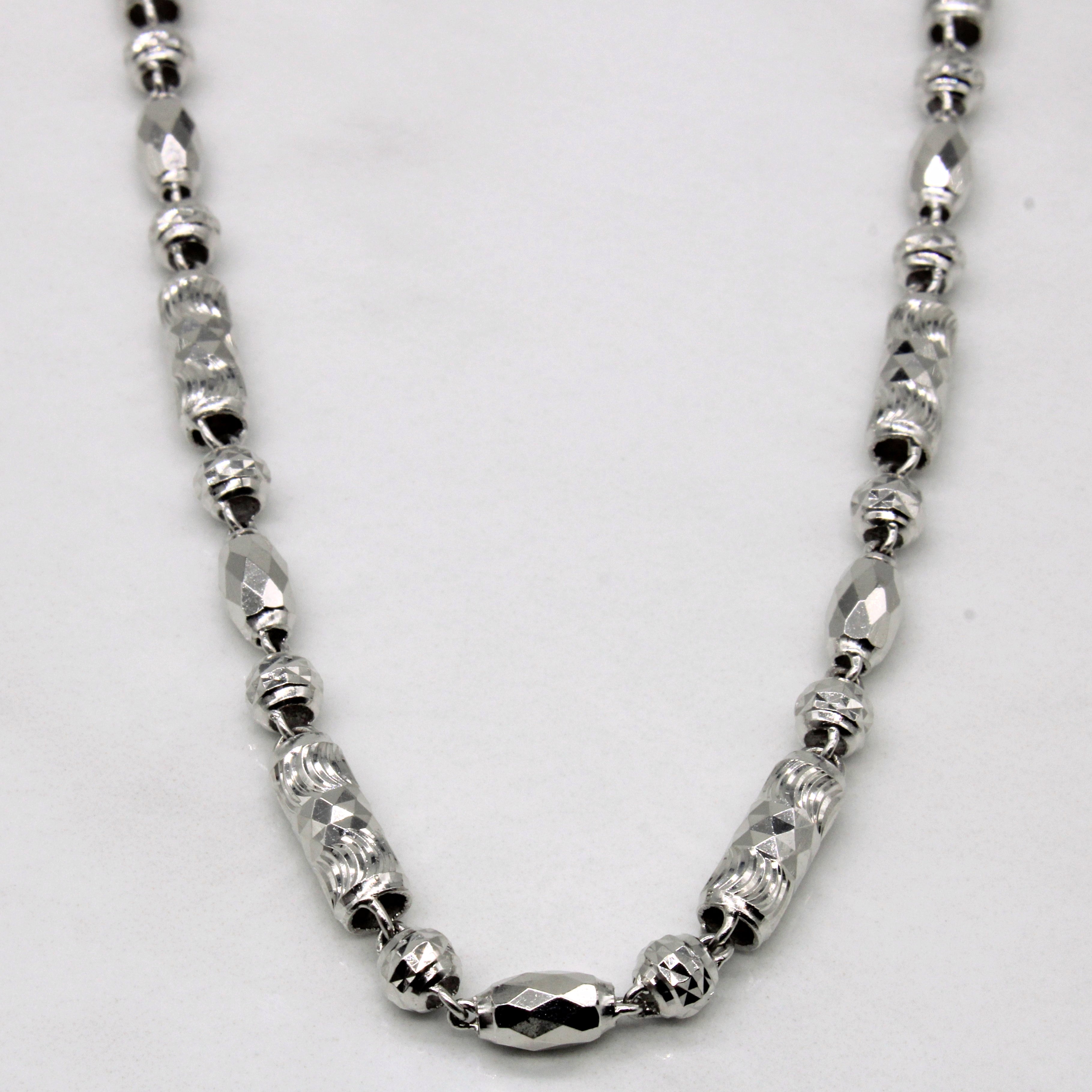Platinum Bead Necklace | 19" |