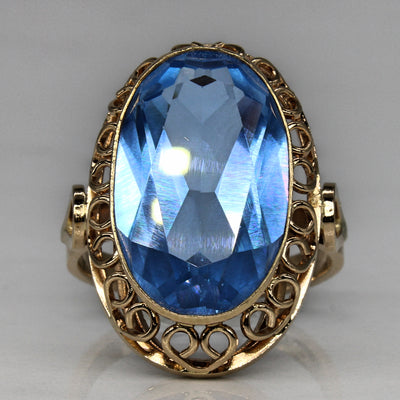 Vintage Heart Halo Synthetic Spinel Cocktail Ring | 11.50ct | SZ 8.25 |