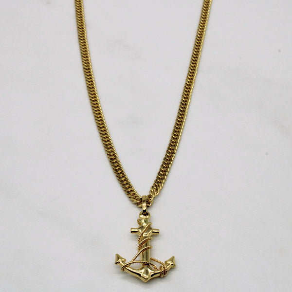 Yellow Gold Anchor Necklace | 21