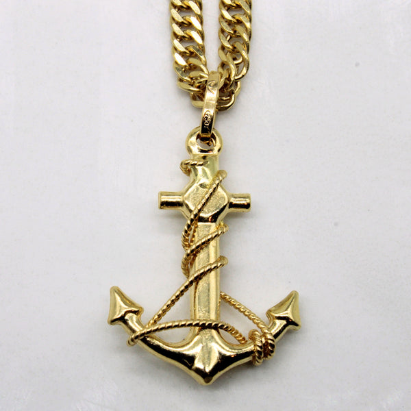 Yellow Gold Anchor Necklace | 21