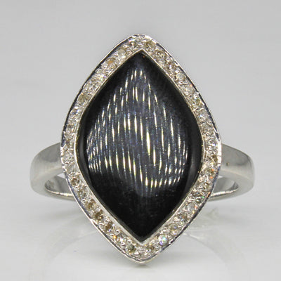 Diamond & Onyx Cocktail Ring | 0.11ctw | SZ 7.75 |