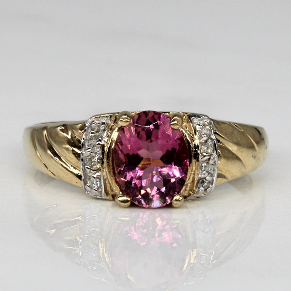Pink Tourmaline & Diamond Cocktail Ring | 1.40ct, 0.04ctw | SZ 9 |