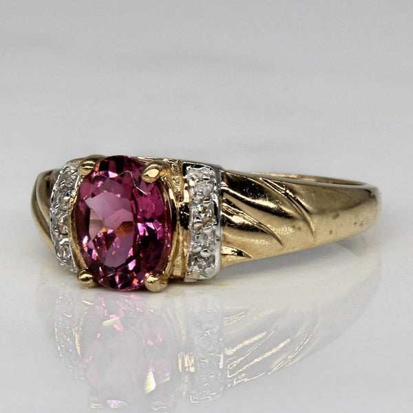 Pink Tourmaline & Diamond Cocktail Ring | 1.40ct, 0.04ctw | SZ 9 |