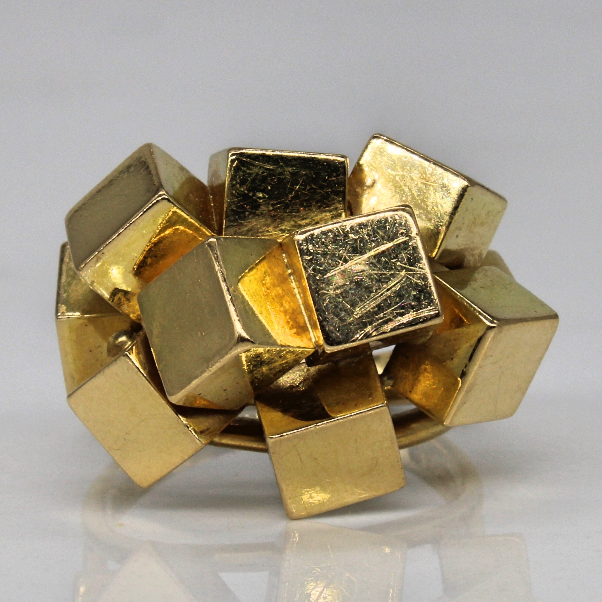 Bague géométrique à cubes empilés | Taille 8 | 