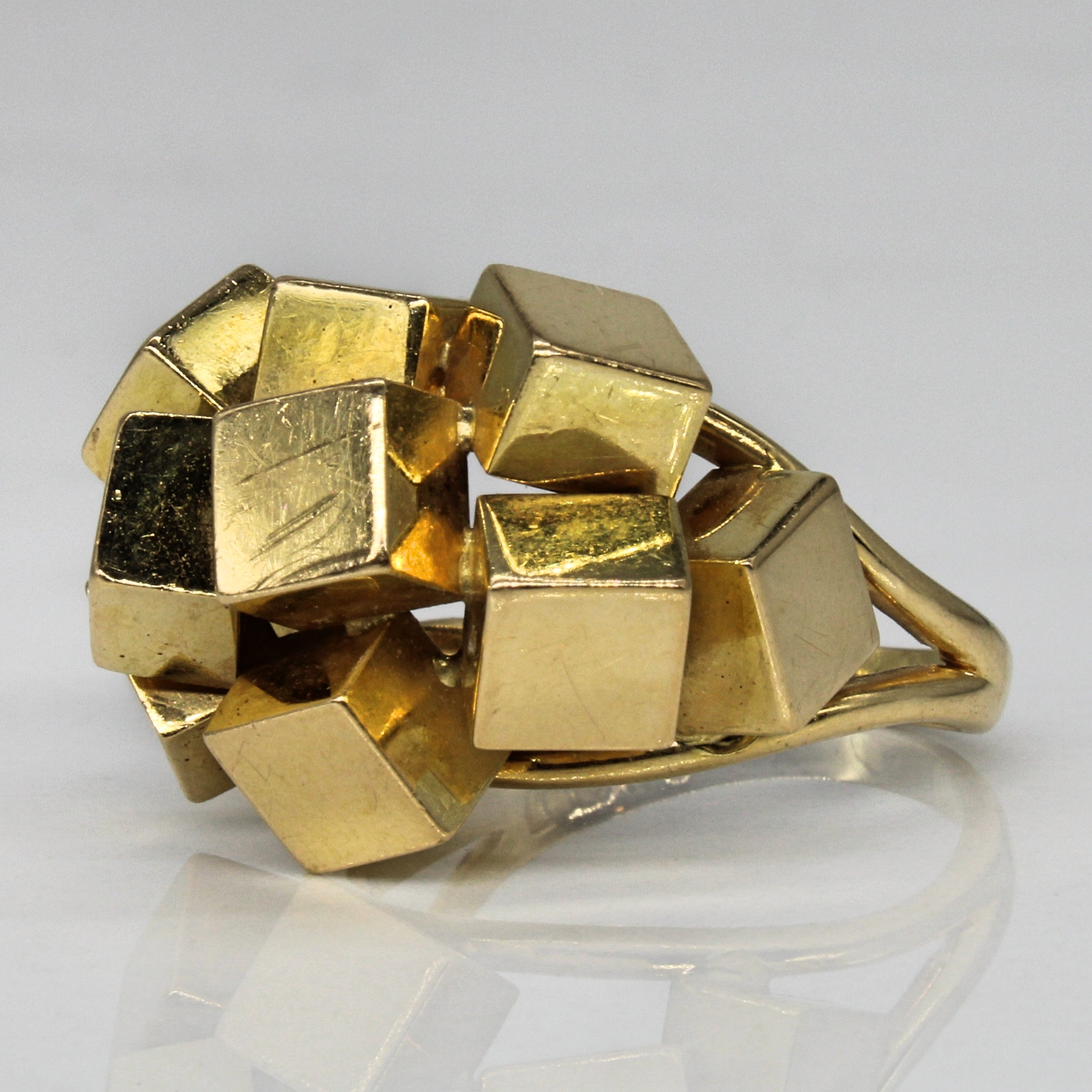 Bague géométrique à cubes empilés | Taille 8 | 