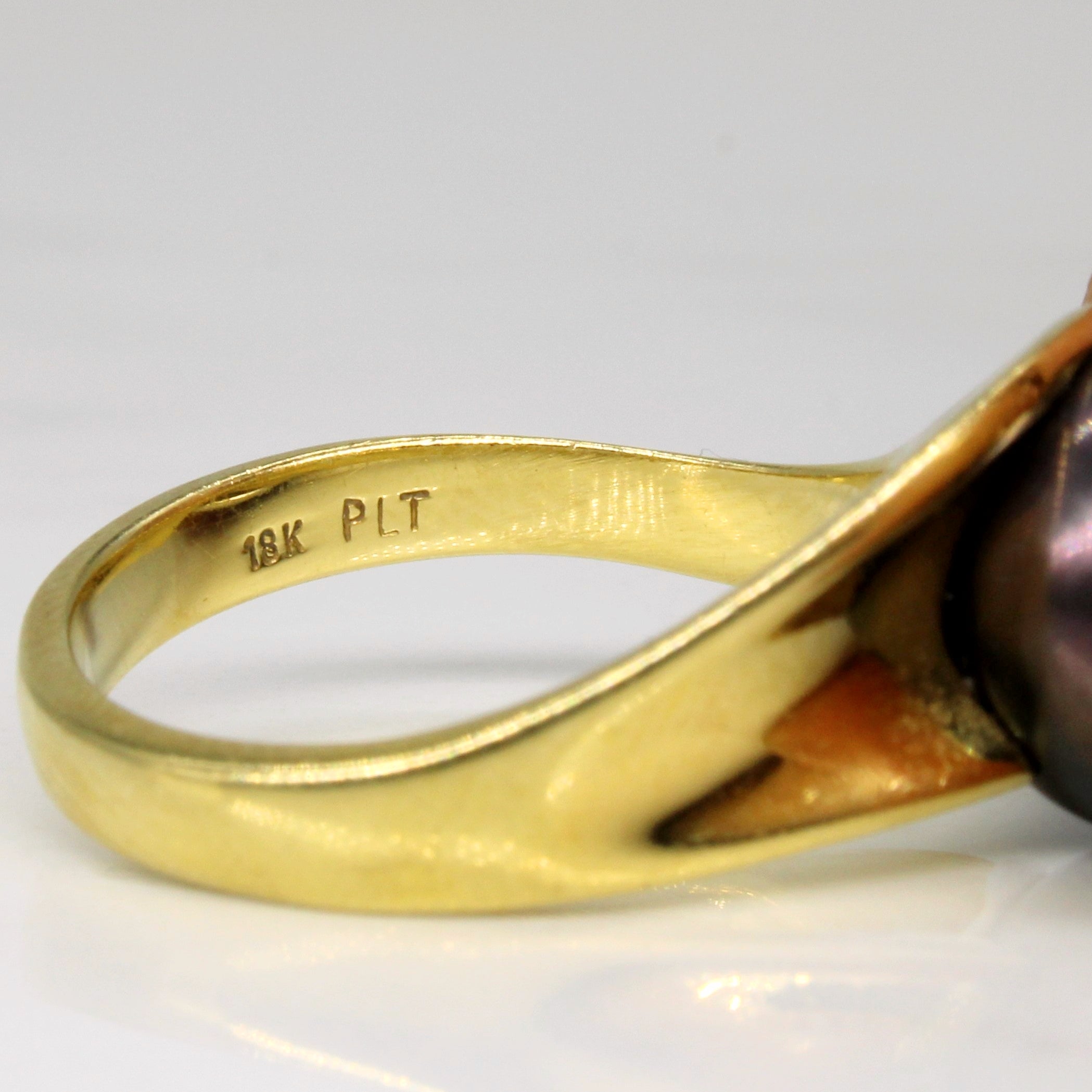 Mixed Metal Black Tahitian Pearl Bypass Ring | SZ 7 |