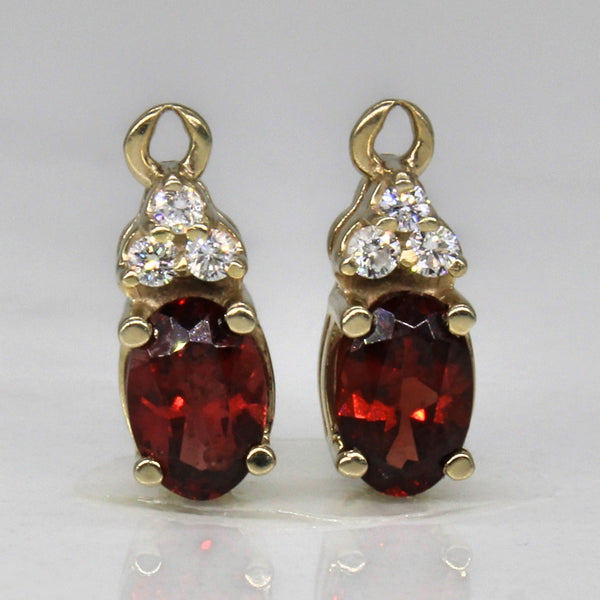 Garnet & Diamond Earring Jackets | 0.70ctw, 0.06ctw