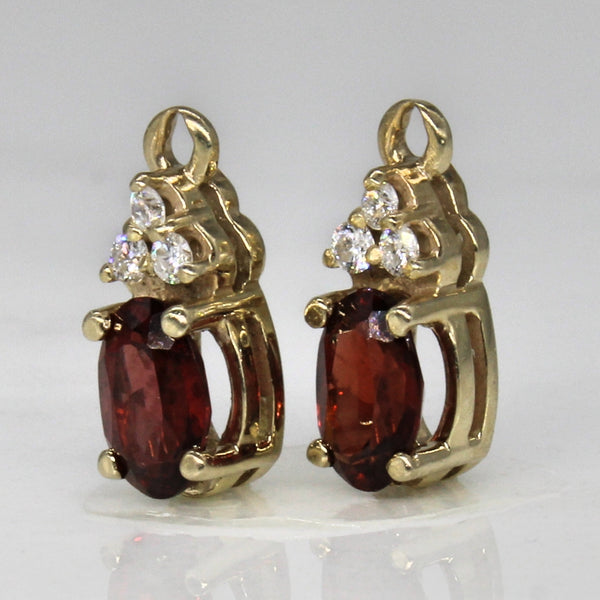 Garnet & Diamond Earring Jackets | 0.70ctw, 0.06ctw