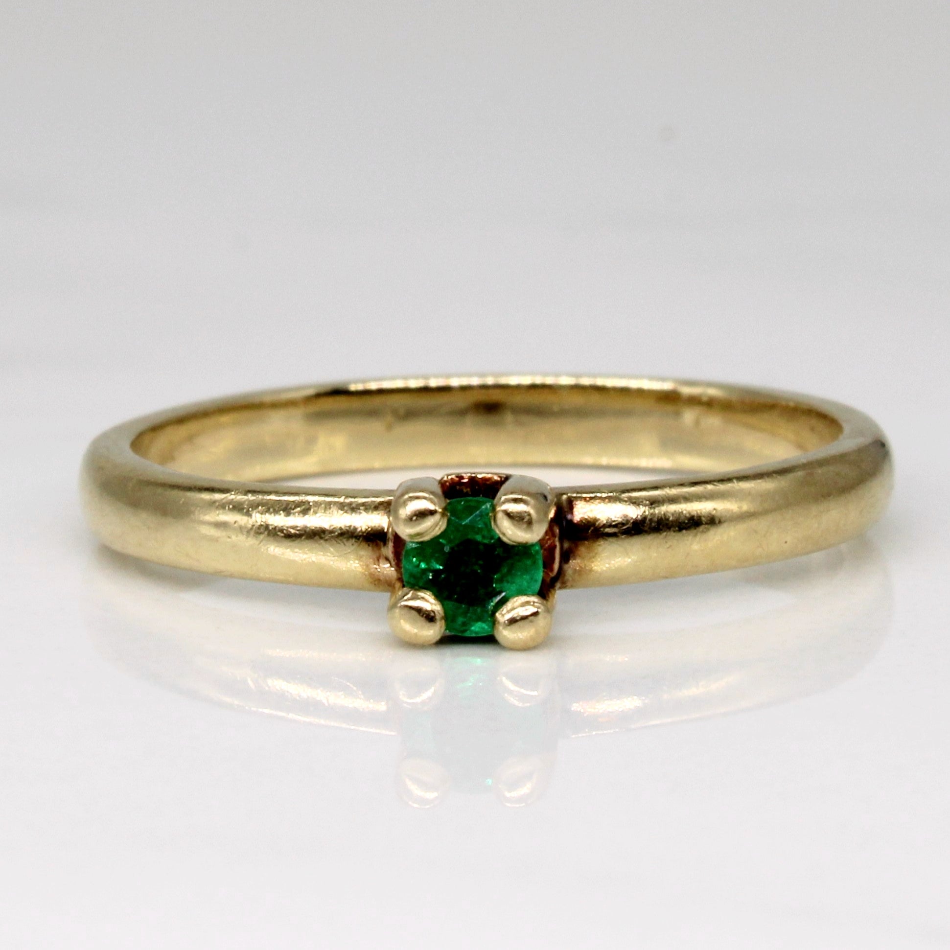 Petite Emerald Solitaire Ring | 0.10ct | SZ 8 |