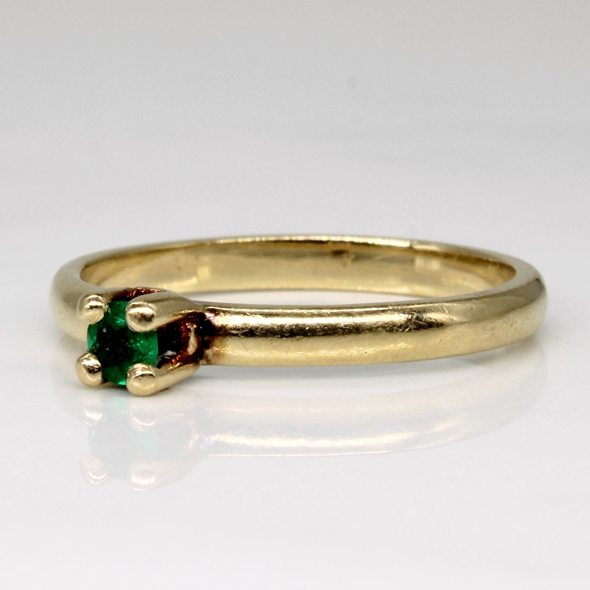 Petite Emerald Solitaire Ring | 0.10ct | SZ 8 |