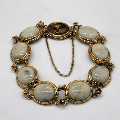 Art Deco Agate Link Bracelet | 26.00ctw | 7.5