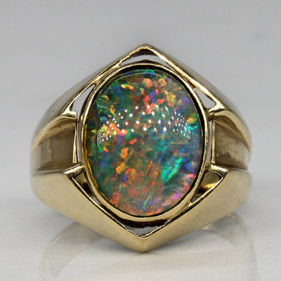 Synthetic Opal Cocktail Ring | 2.95ct | SZ 7.75 |
