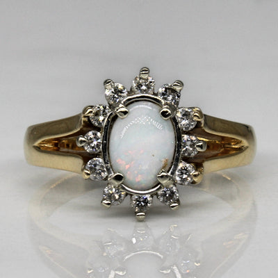 Opal & Diamond Cocktail Ring | 0.25ct, 0.24ctw | SZ 6.5 |