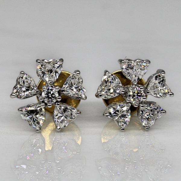 Mixed Cut Diamond Flower Stud Earrings | 1.76ctw |