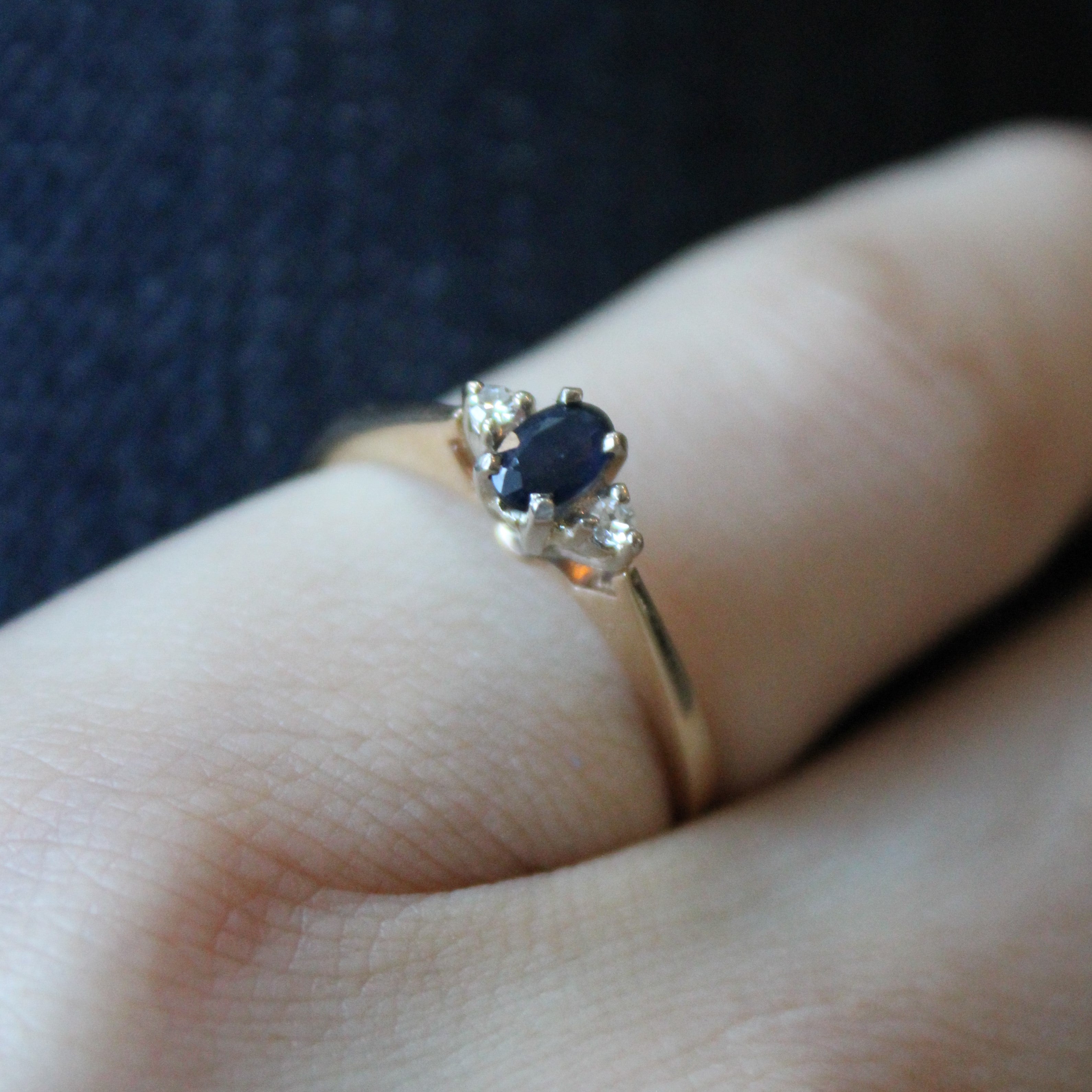 High Set Sapphire & Diamond Ring | 0.27ctw, 0.03ctw | SZ 6 |