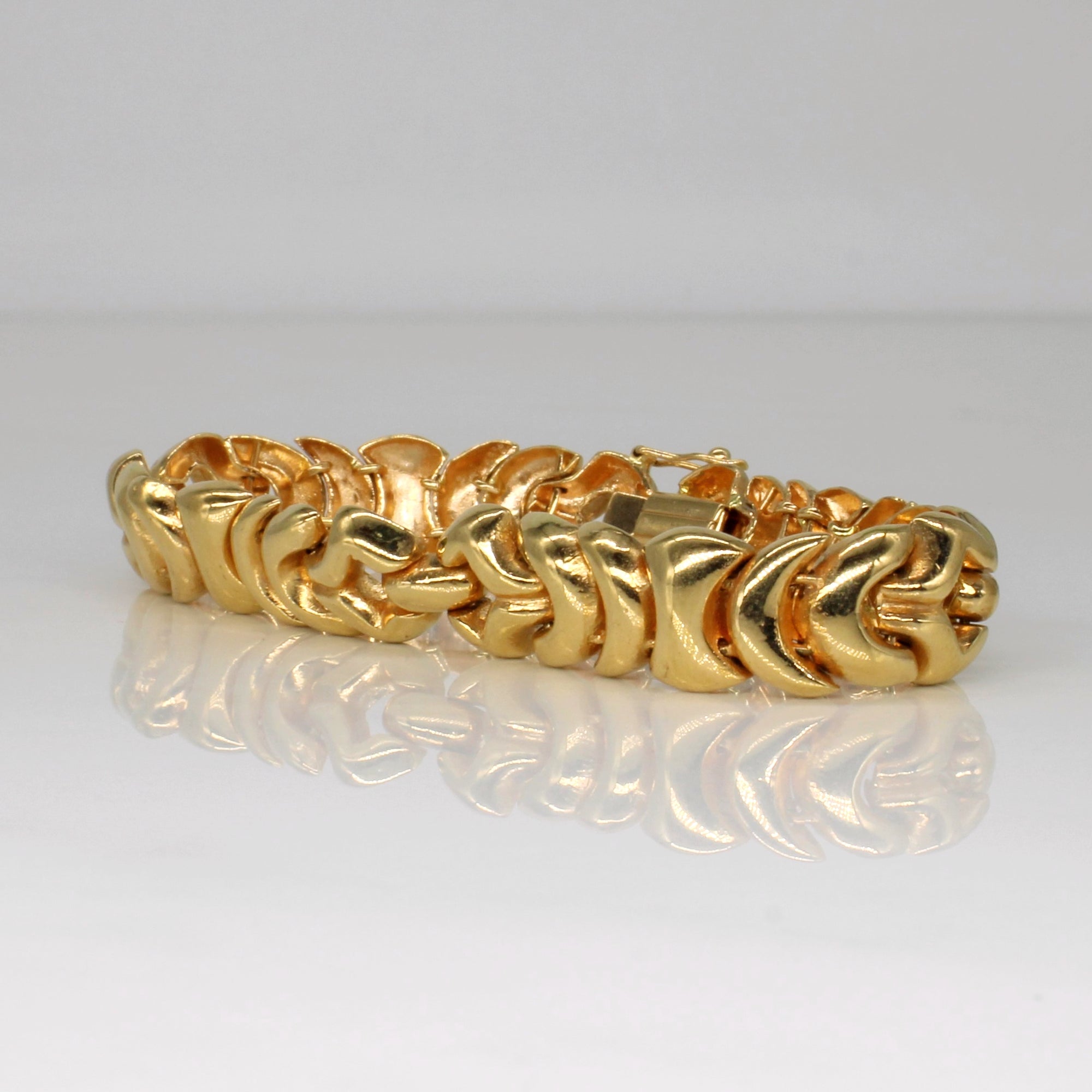 Yellow Gold Unique Link Bracelet | 7