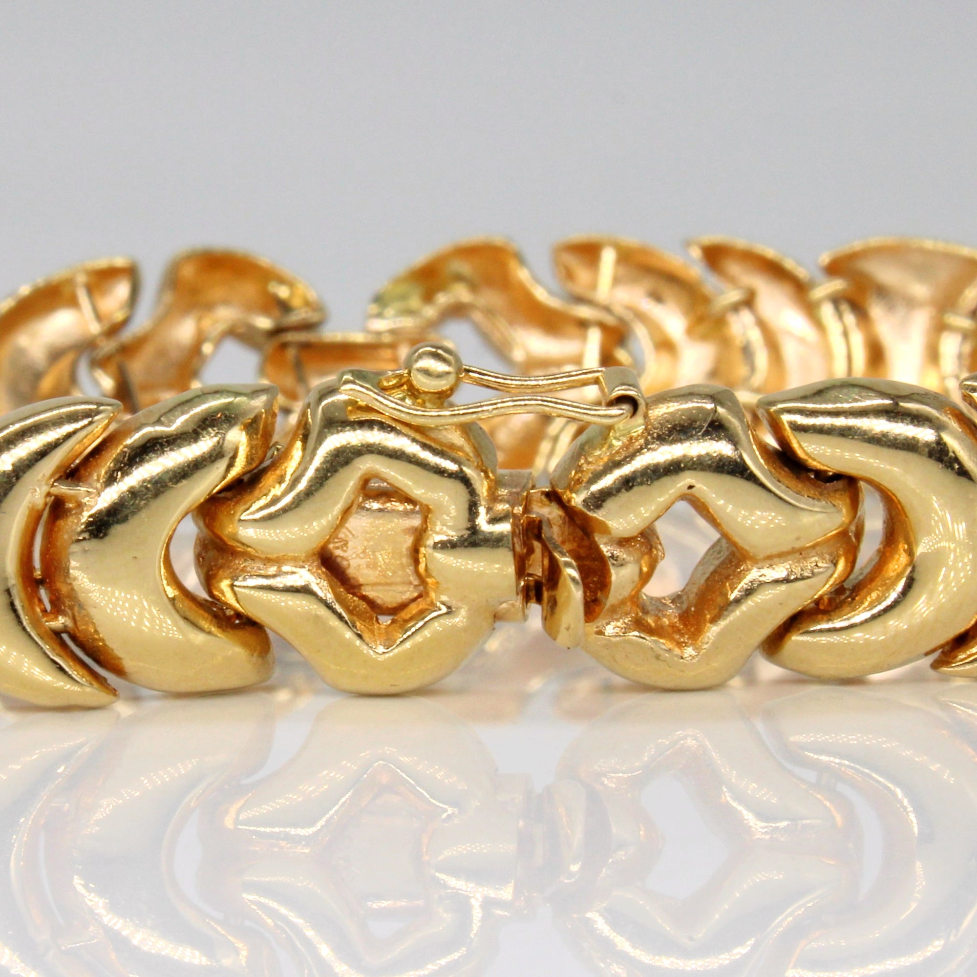 Yellow Gold Unique Link Bracelet | 7