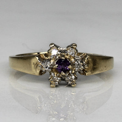 Diamond & Amethyst Ring | 0.06ctw, 0.04ct | SZ 6.25 |