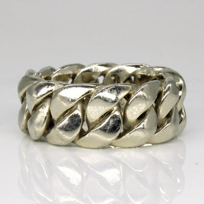 White Gold Cuban Link Ring | SZ 8 |
