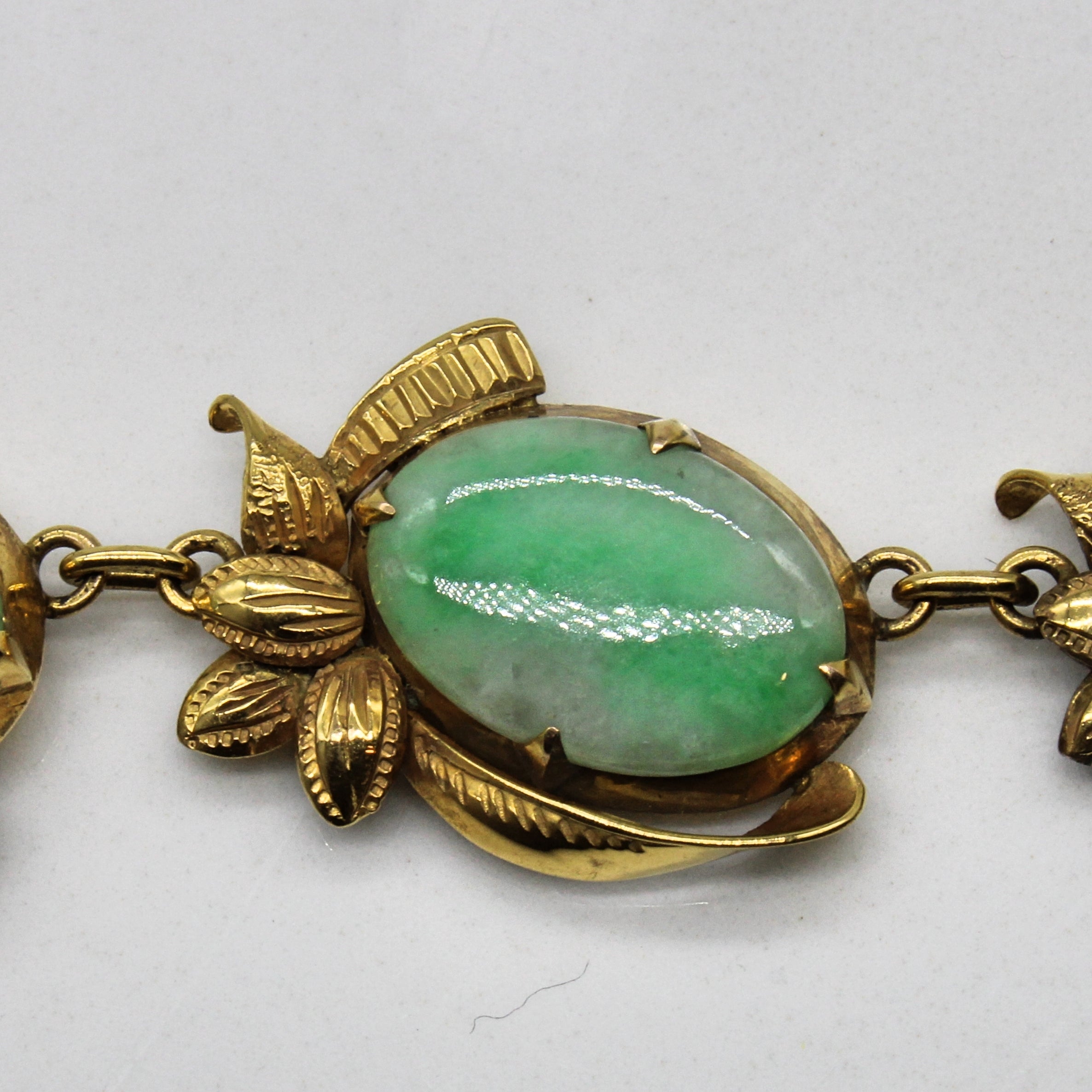 Jadeite Cabochon Bar Link Necklace | 18.50ctw | 17" |