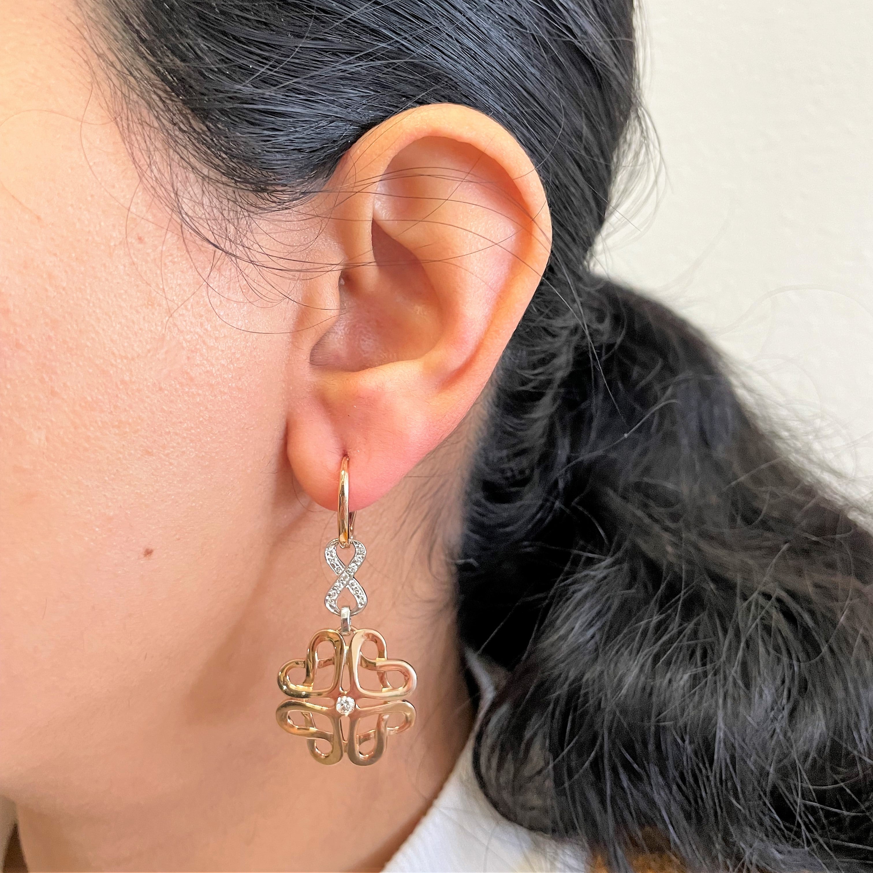 Intertwined Rose Gold Diamond Necklace & Earrings Set | 0.68ctw | 17" |