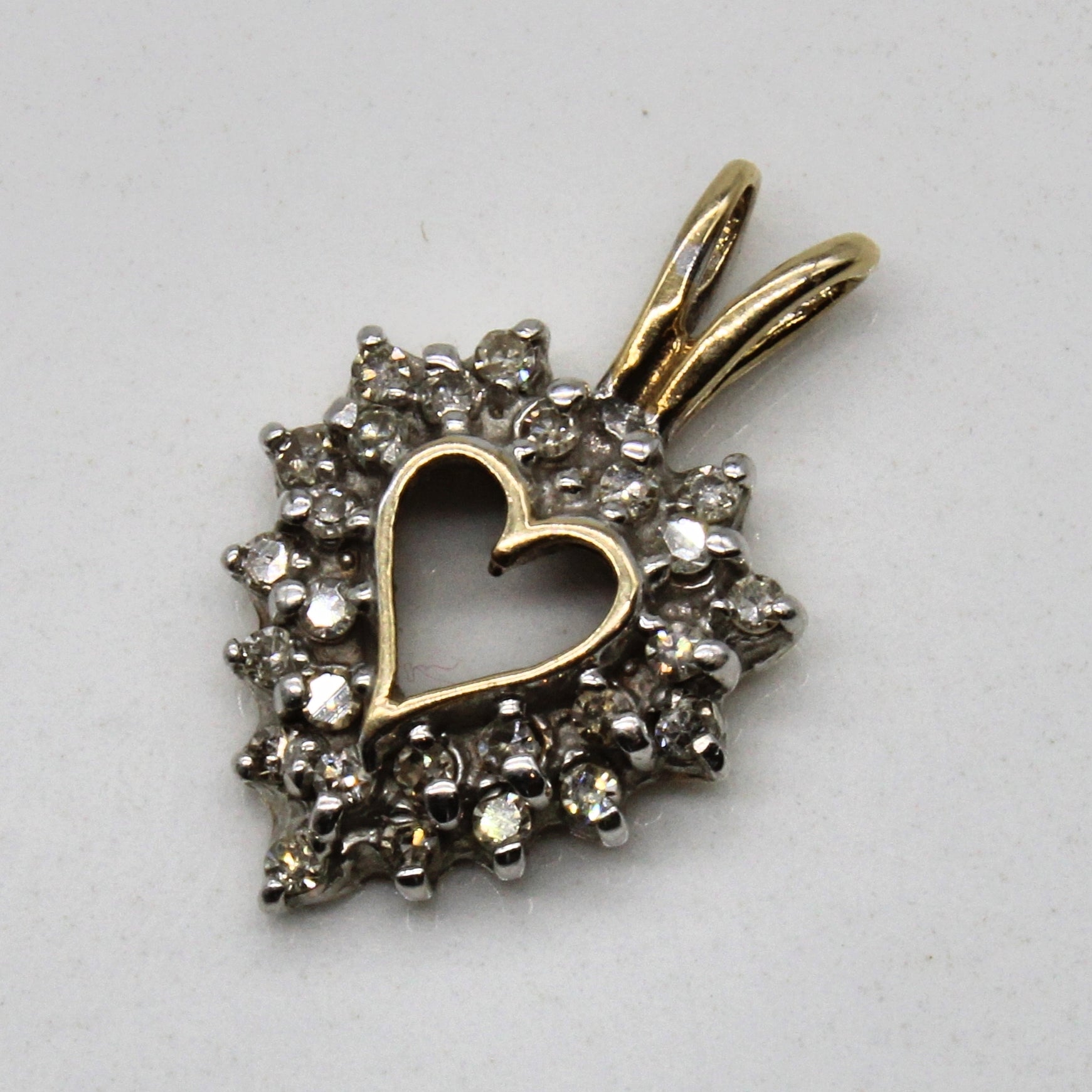 Diamond Cluster Heart Pendant | 0.13ctw |