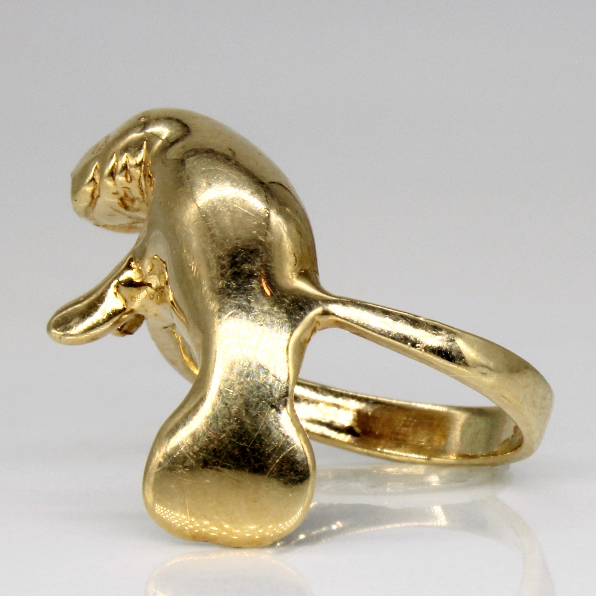 Yellow Gold Manatee Ring | SZ 4.25 |