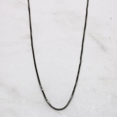 14k White Gold Box Chain | 15.5