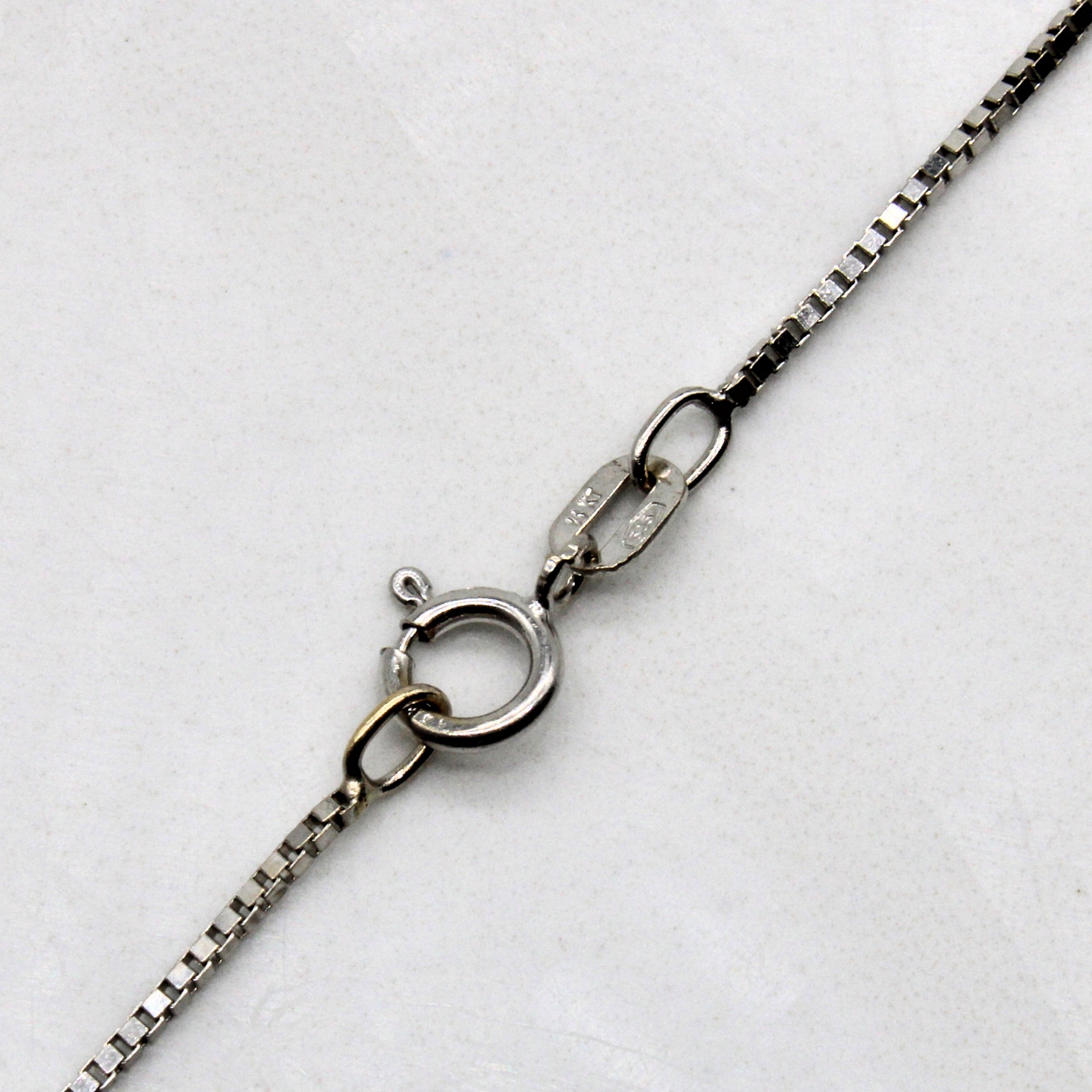 14k White Gold Box Chain | 15.5" |