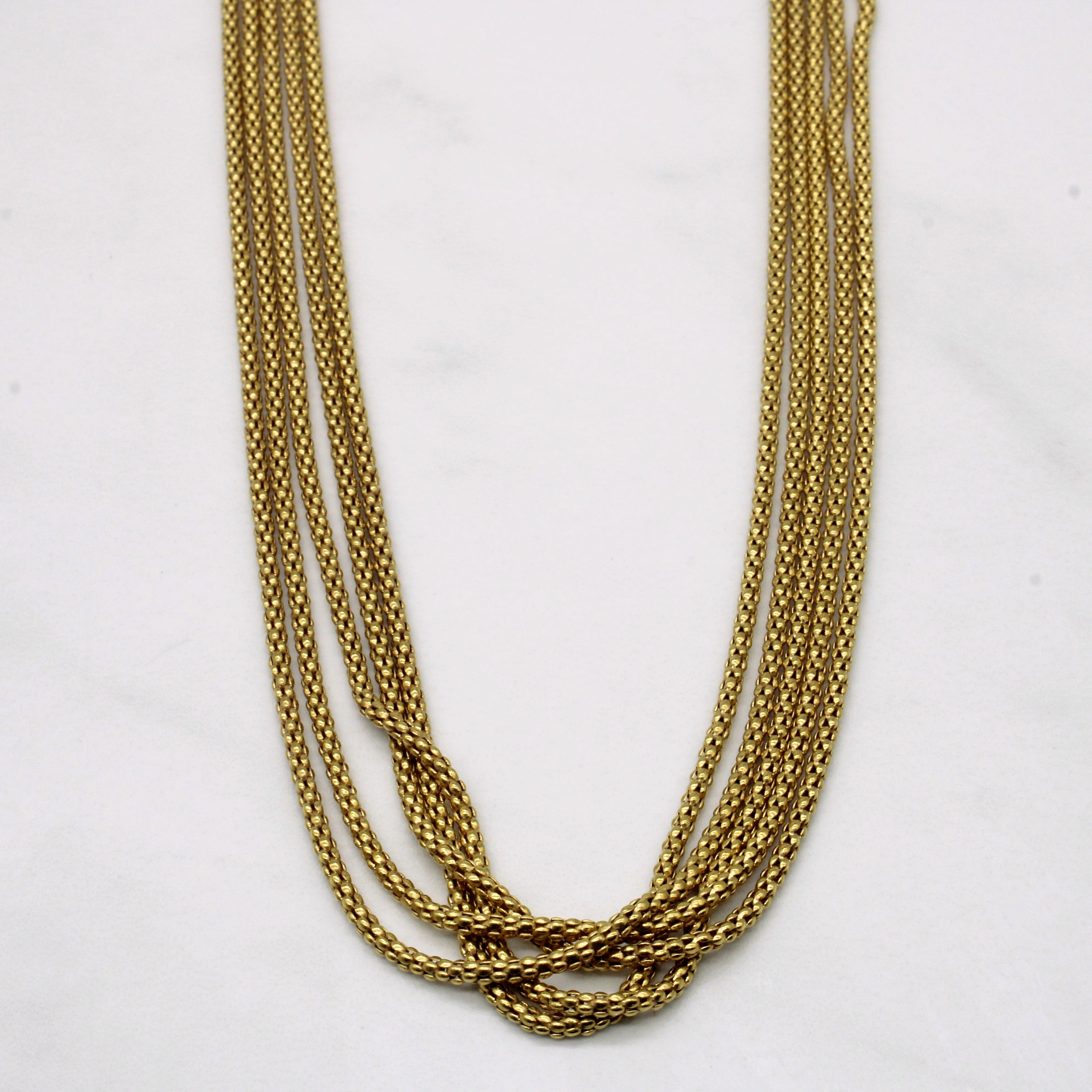 Multi Strand Gold Bead Necklace | 18" |