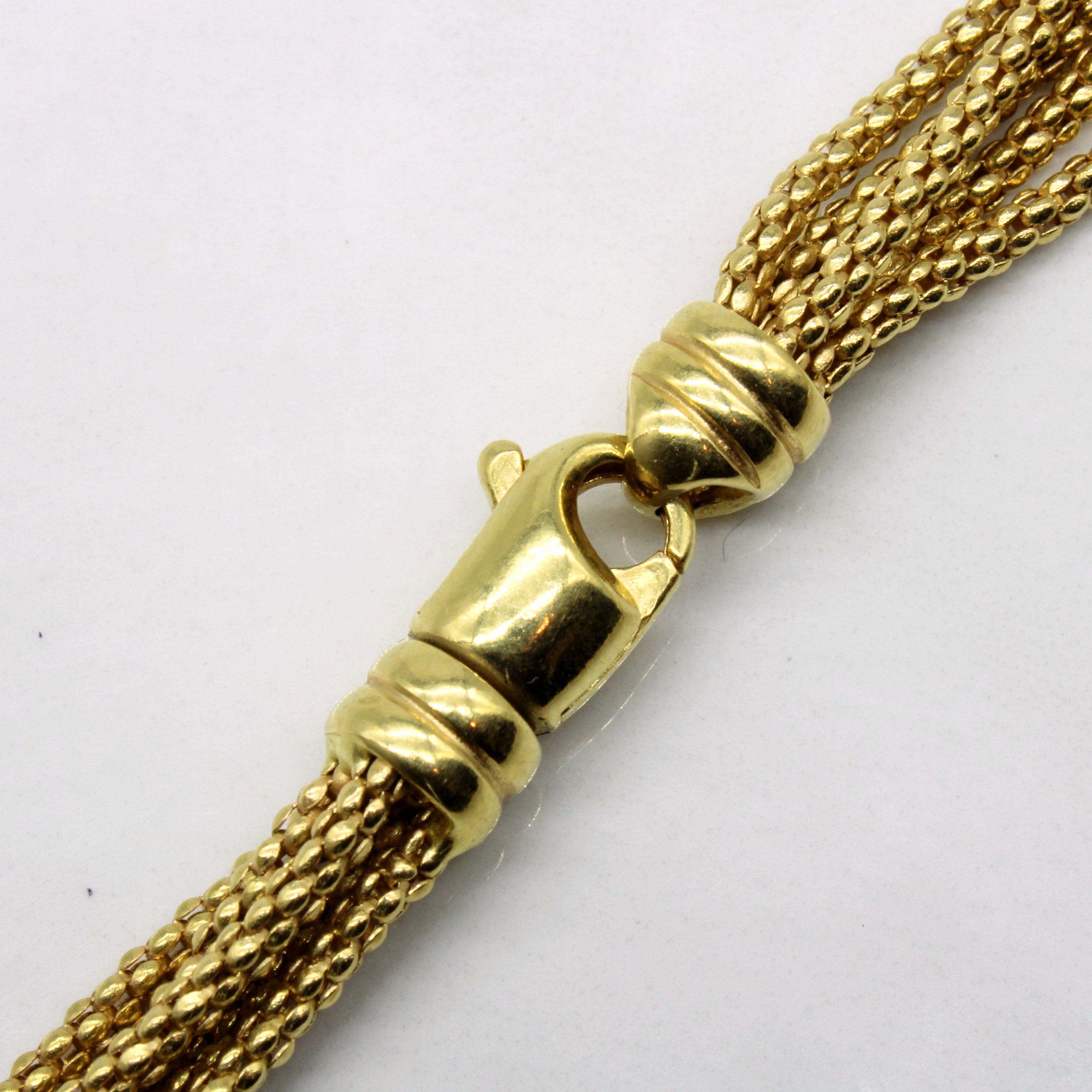 Multi Strand Gold Bead Necklace | 18" |