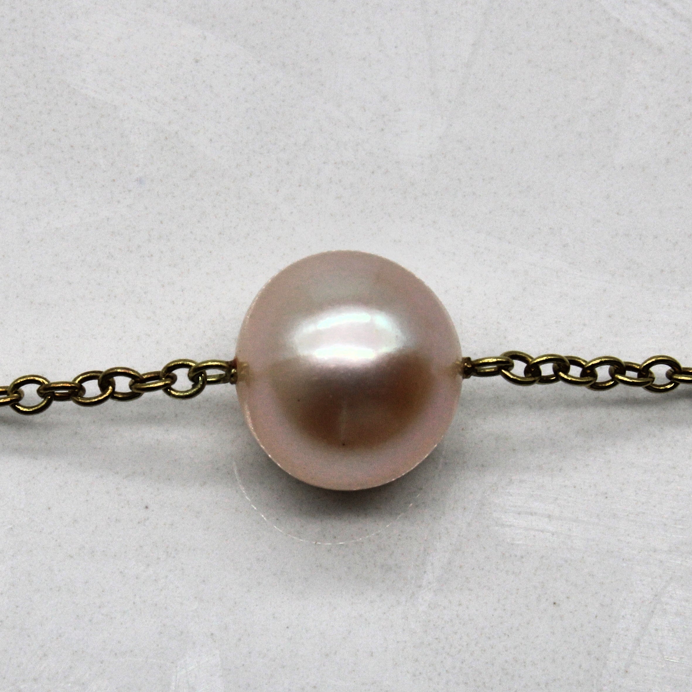 Diamond & Pearl Station Necklace | 0.60ctw | 33" |