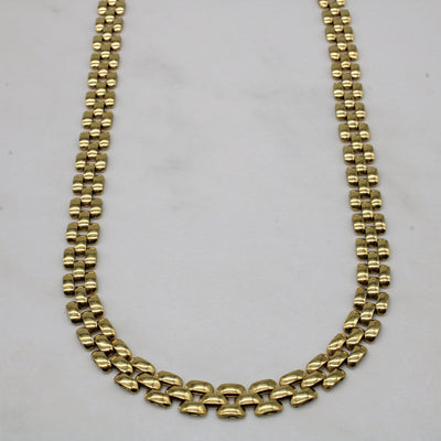 Yellow Gold Panther Chain Necklace | 16