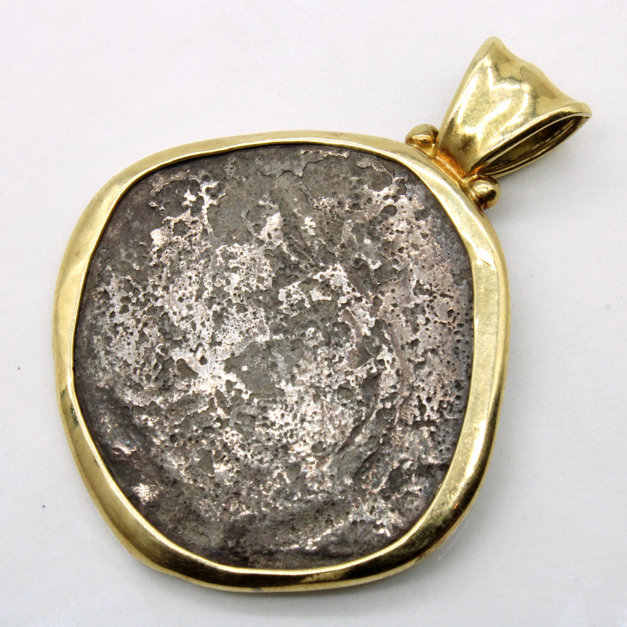 18k Gold Bezel Set Sterling Silver Coin