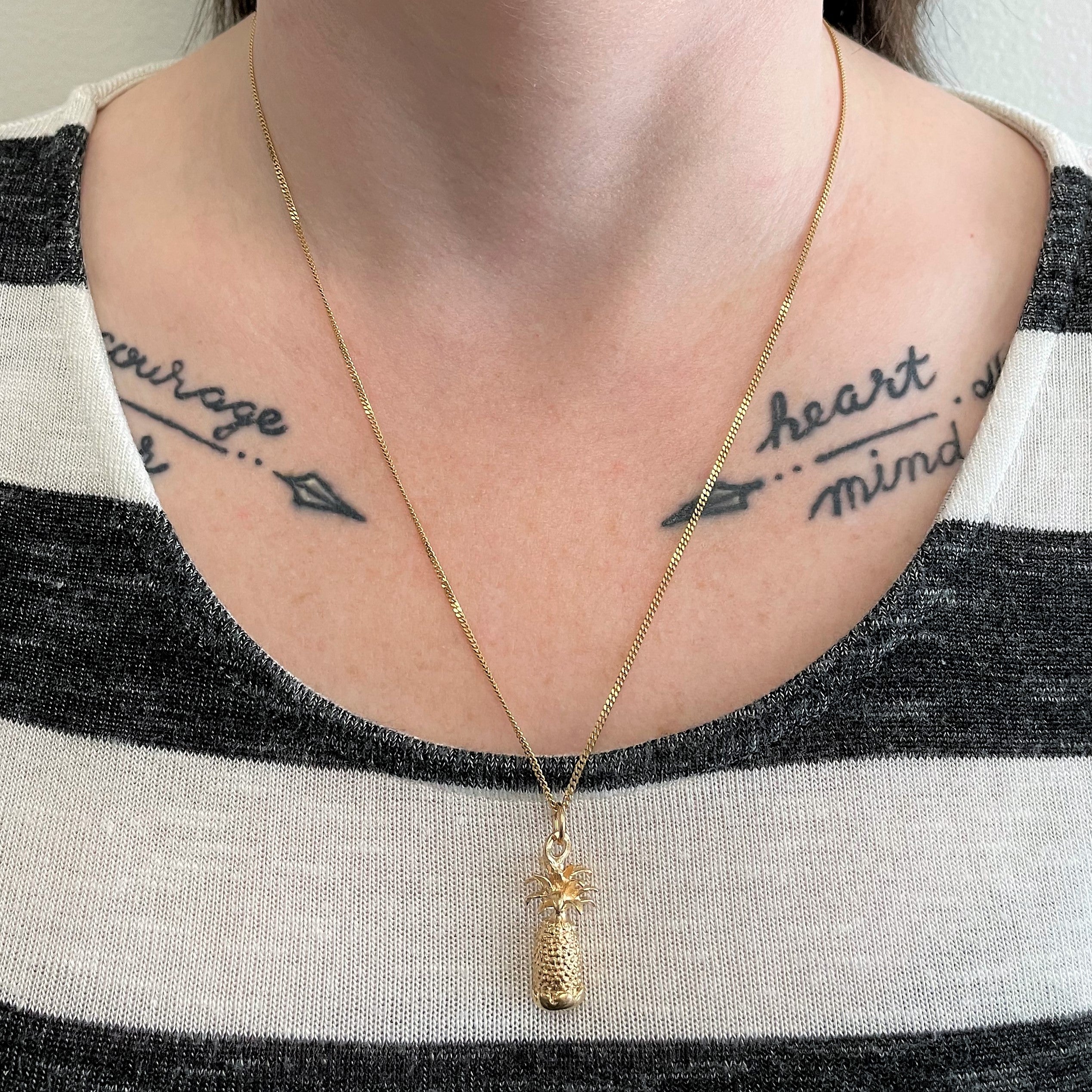 Yellow Gold Pineapple Necklace | 19" |